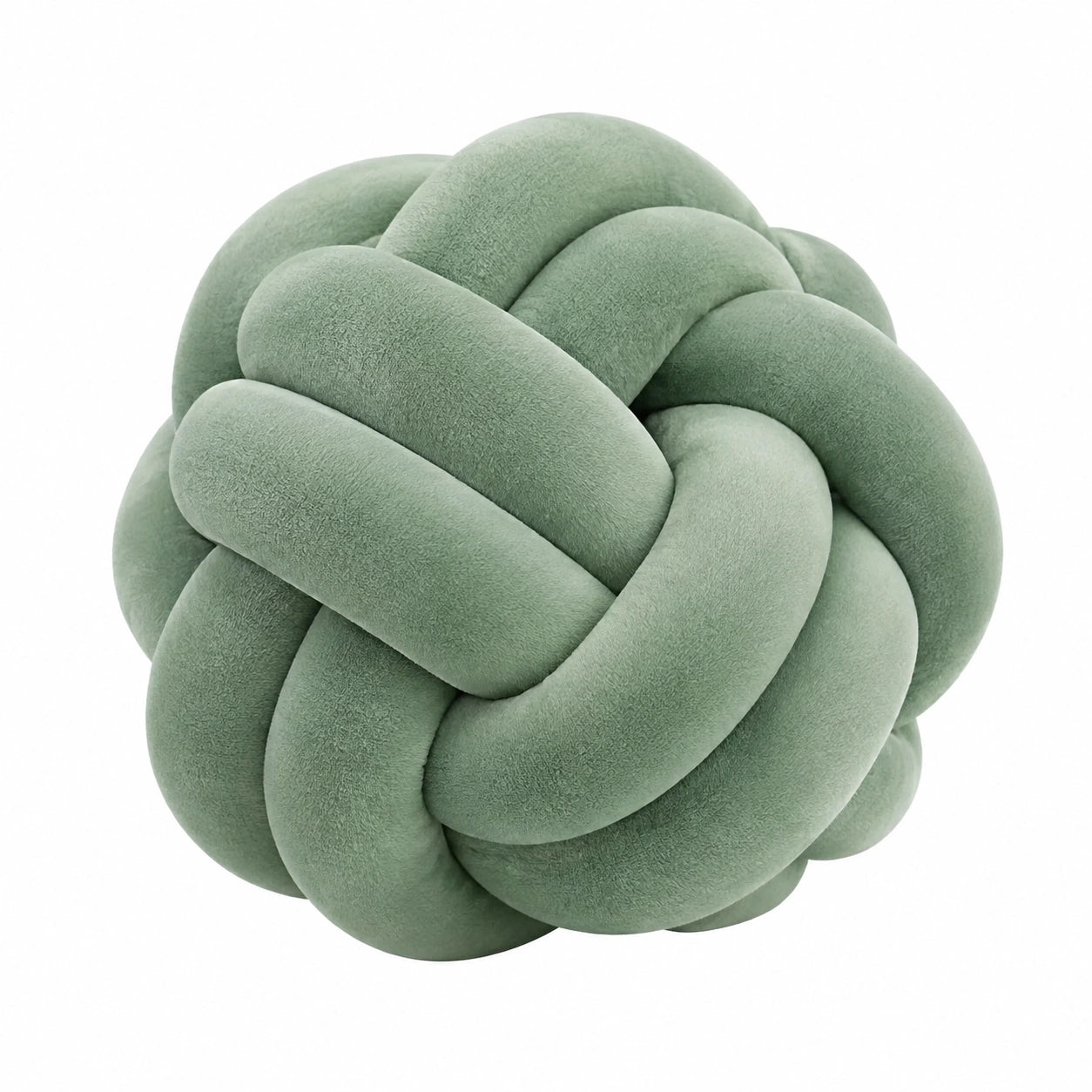 Cuscino decorativo a nodo 30 cm in tessuto verde salvia - soffice per divano e letto