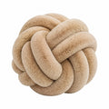 Cuscino decorativo annodato 30 cm in tessuto peluche beige - morbido per divano e letto