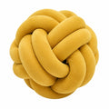 Cuscino decorativo annodato 30 cm in velluto sintetico giallo senape stile moderno