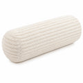 Cuscino cilindrico 20 x 60 cm in tessuto bouclé avorio - supporto decorativo