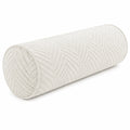 Cuscino cilindrico 20 x 50 cm in tessuto bianco - decorativo a rilievo