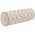 Cuscino cilindrico 20 x 50 cm in cotone beige con rivestimento intrecciato decorativo