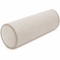 Cuscino cilindrico 20 x 50 cm in tessuto beige per divano - stile intrecciato