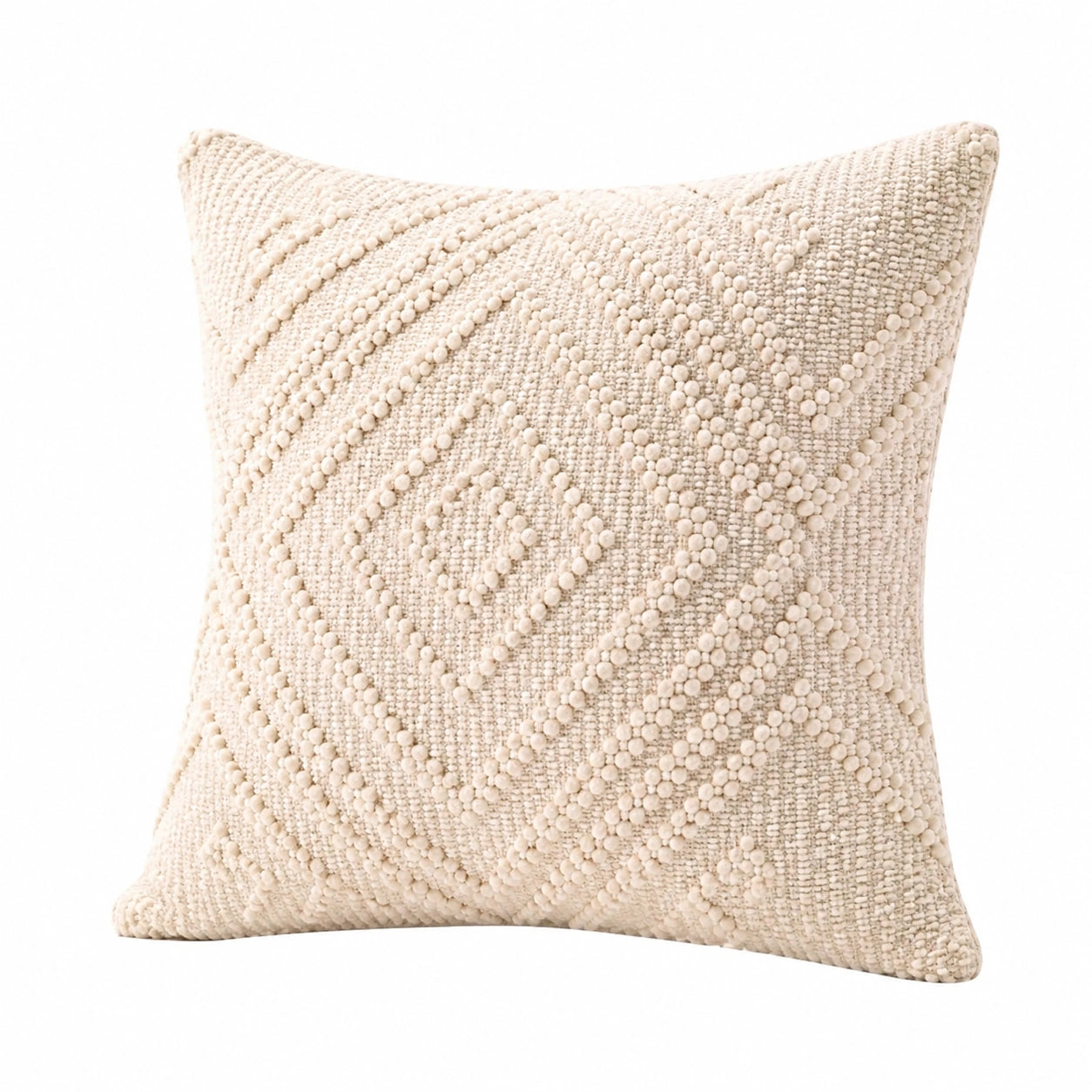 Cuscino decorativo quadrato 45 x 45 cm in cotone avorio stile boho