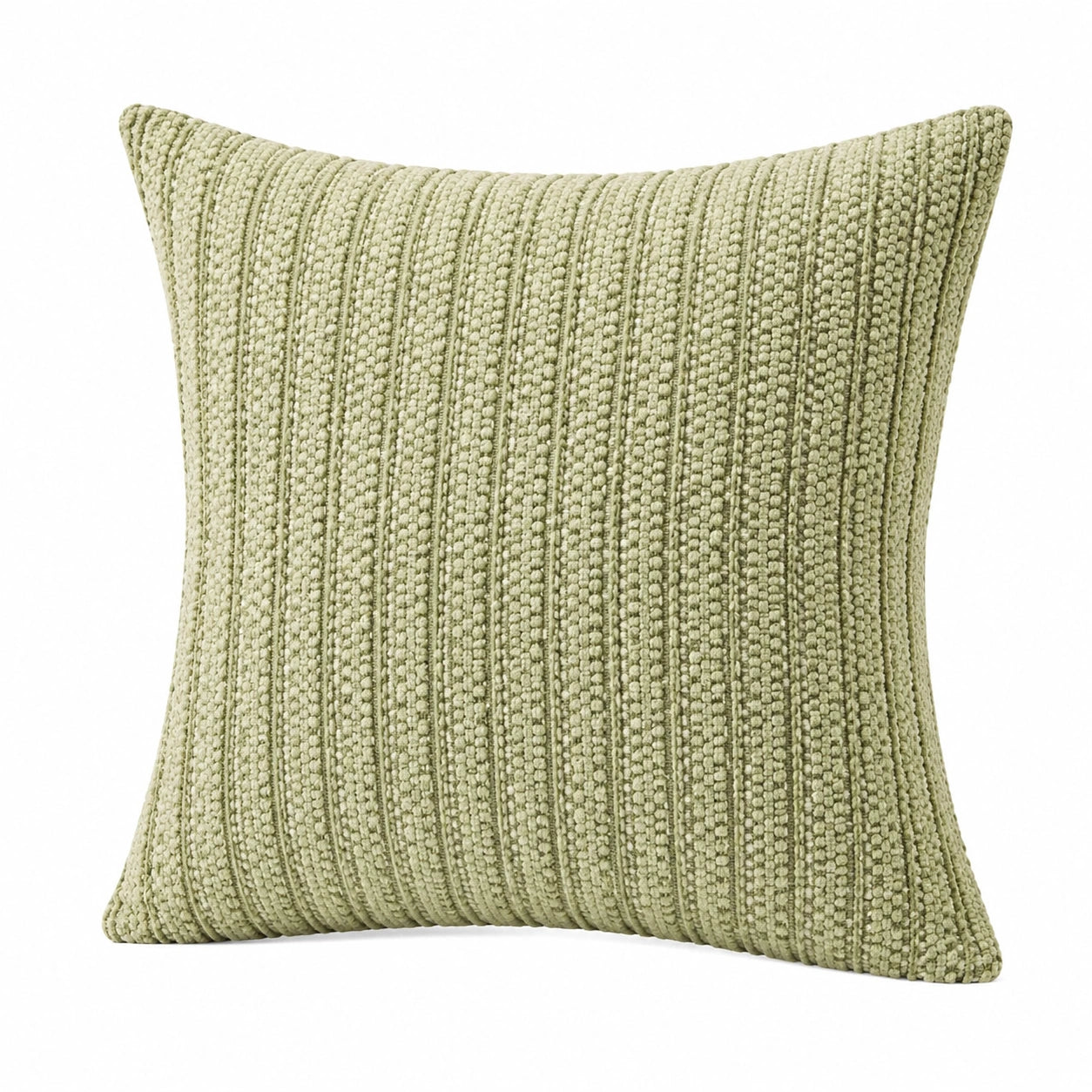 Cuscino decorativo quadrato 45 cm in tessuto verde salvia a rilievo