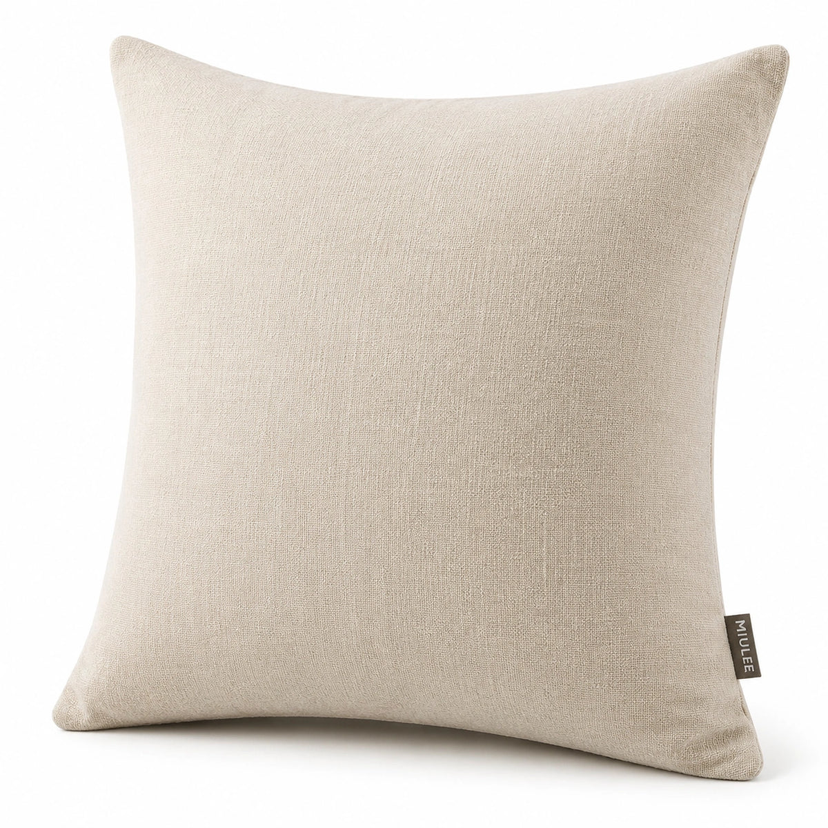 Cuscino decorativo 45 x 45 cm in tessuto beige - quadrato morbido per divano e letto