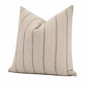 Cuscino arredo quadrato 50 x 50 cm in tessuto beige a righe stile naturale