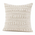 Cuscino decorativo quadrato 45 x 45 cm in tessuto avorio con texture boho