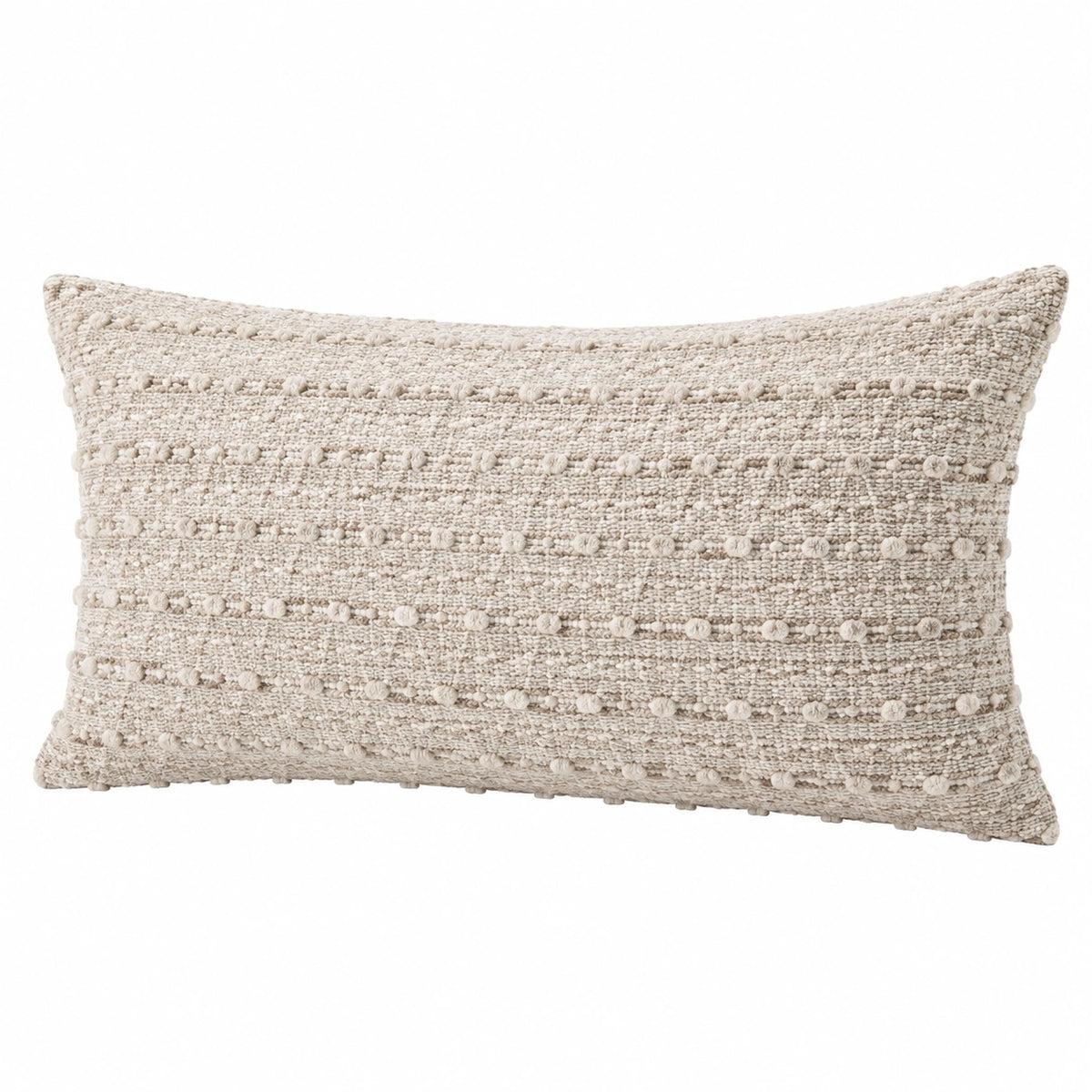 Cuscino decorativo rettangolare 50 x 30 cm in tessuto beige con texture a rilievo