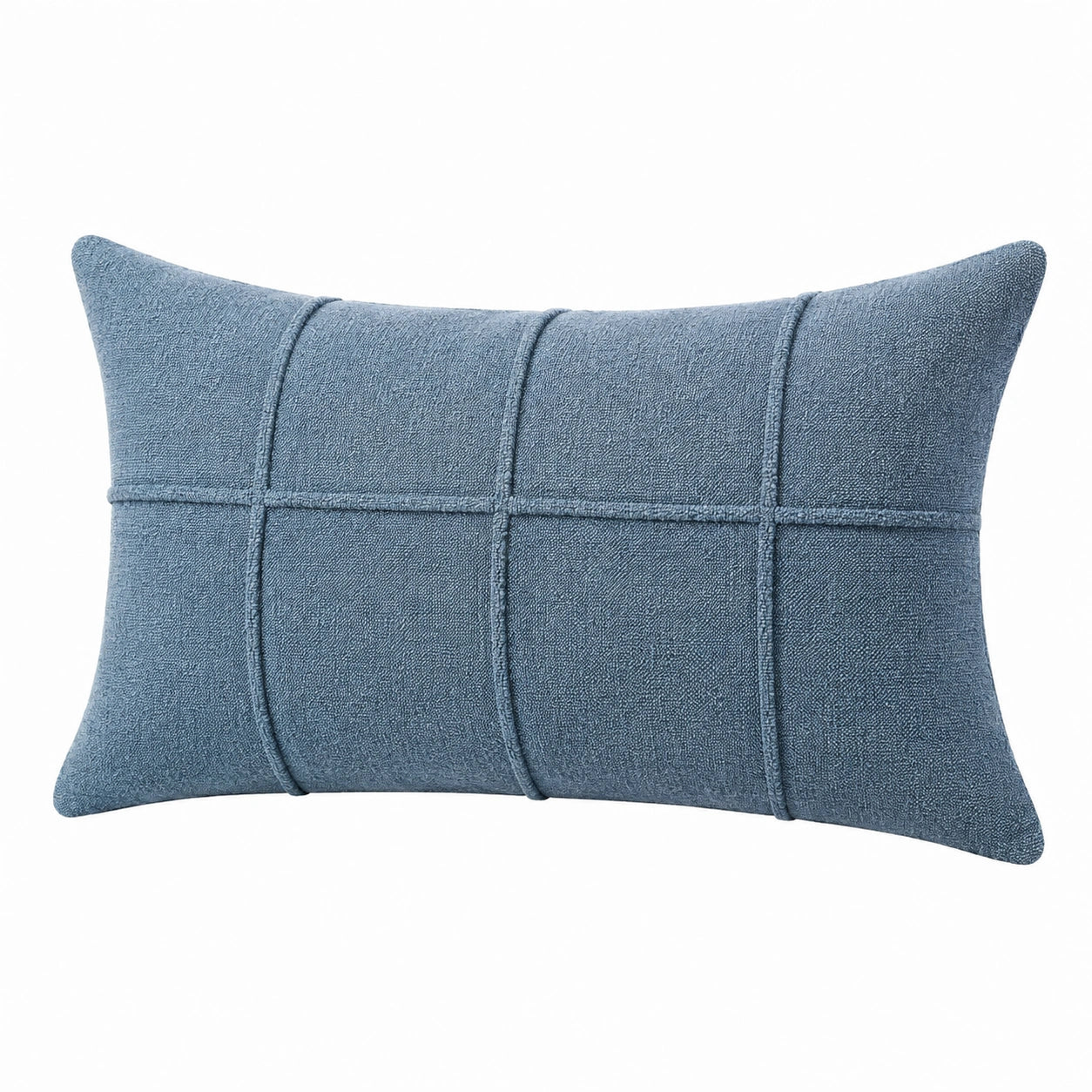 Cuscino decorativo rettangolare 50 x 30 cm in tessuto bouclé blu stile moderno