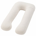 Cuscino gravidanza a U 130 cm in tessuto trapuntato bianco per il sonno con supporto avvolgente