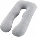 Cuscino gravidanza a U 140 cm grigio in tessuto trapuntato per supporto corpo