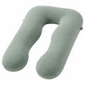 Cuscino gravidanza a U 140 cm in tessuto verde salvia per supporto corpo