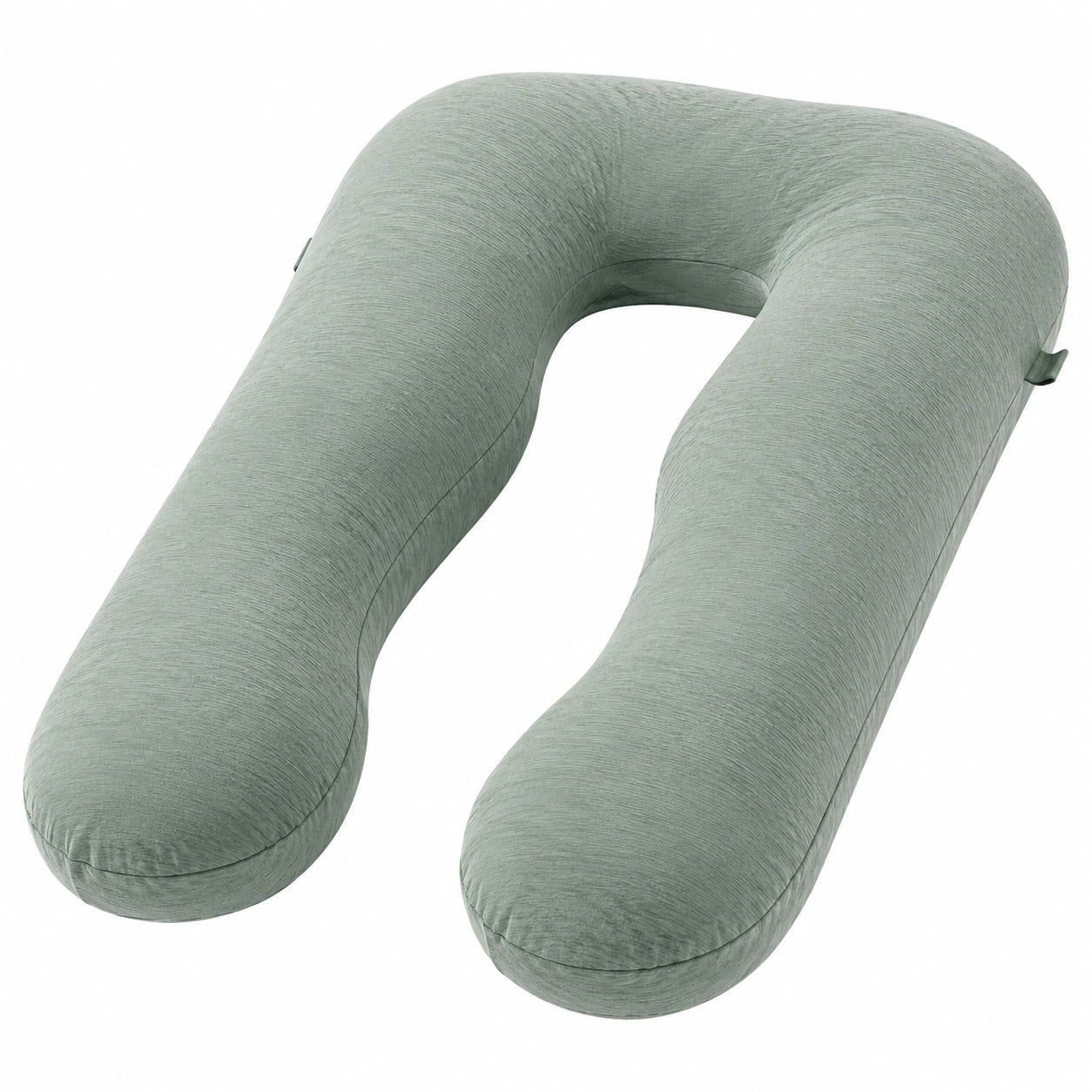 Cuscino gravidanza a U 140 cm in tessuto verde salvia per supporto corpo