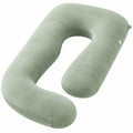 Cuscino per gravidanza a U 140 cm in velluto verde salvia - supporto per il riposo