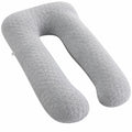 Cuscino gravidanza a U 140 cm in tessuto trapuntato grigio per supporto corpo