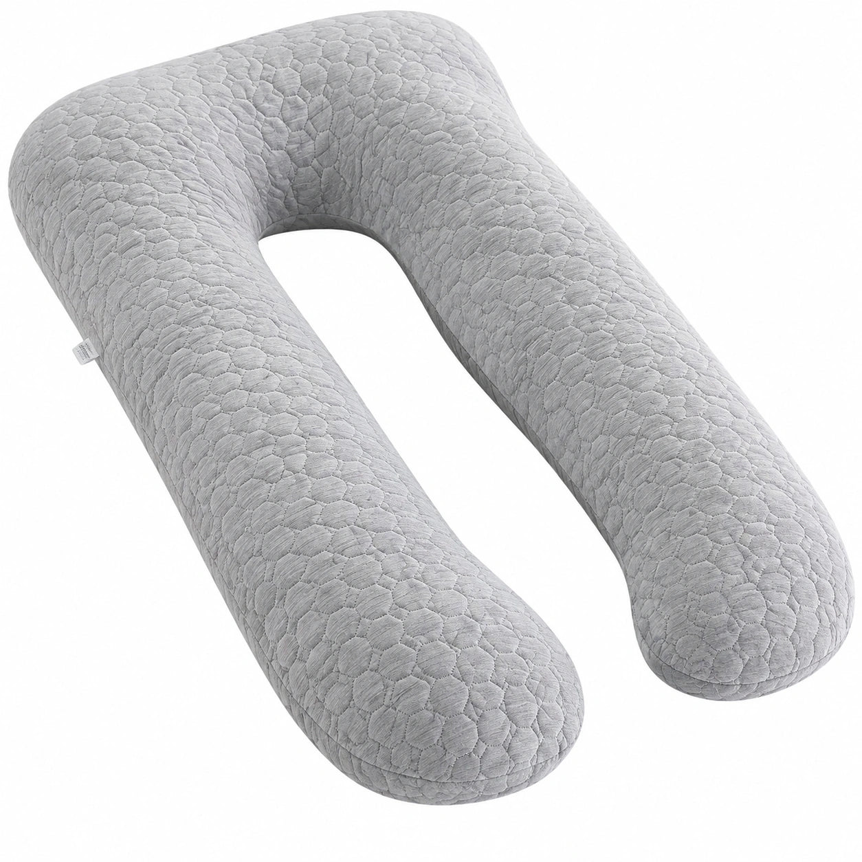 Cuscino gravidanza a U 140 cm in tessuto trapuntato grigio per supporto corpo