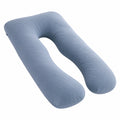 Cuscino per gravidanza a U 140 cm in poliestere azzurro per supporto del corpo