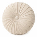 Cuscino decorativo rotondo 45 cm in tessuto bouclé beige - motivo plissettato