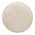 Cuscino decorativo rotondo 45 cm in tessuto beige a onde stile moderno